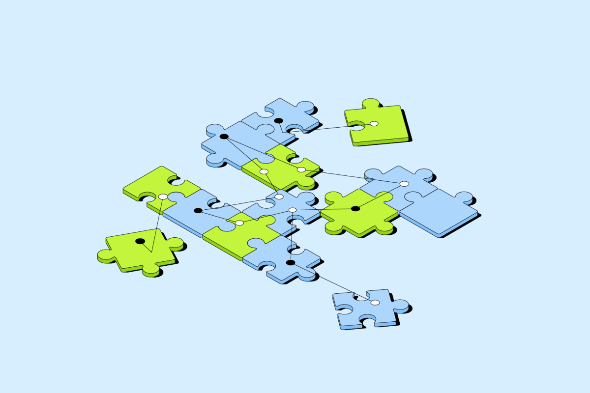 A visual illustration of puzzle pieces that illustrate an increase in conversions.